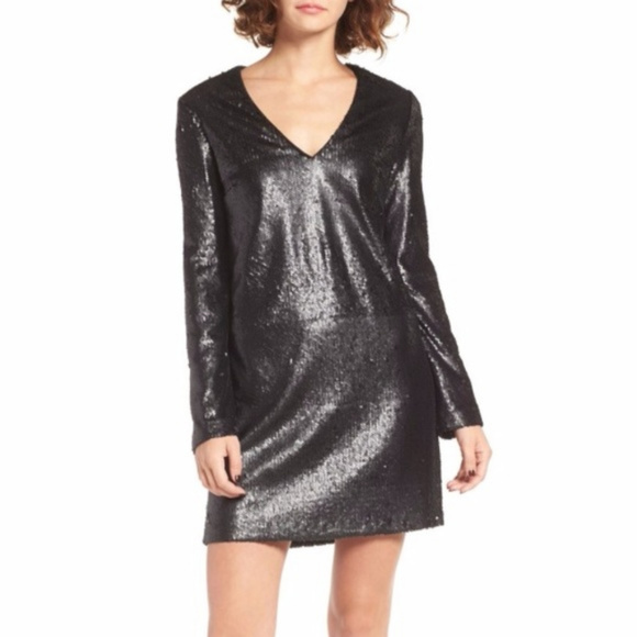 NWT Black Cocktail Sequined Dress S - Picture 3 of 7